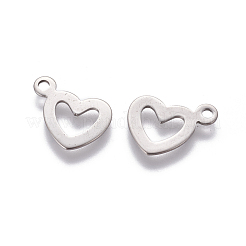 Tarnish Resistant 304 Stainless Steel Open Heart Charms&nbsp;STAS-L234-087P
