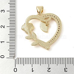 Brass Micro Pave Clear Cubic Zirconia Pendants&nbsp;KK-I712-57G-A