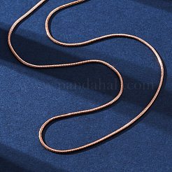 Brass Round Snake Chain Necklaces for Women&nbsp;NJEW-D302-15RG