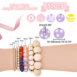 1 Set 7 Styles Resin Round Beads Set&nbsp;RESI-PH0001-98C