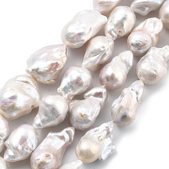 Natural Nucleated Pearl Beads Strands&nbsp;PEAR-B004-15L-03A