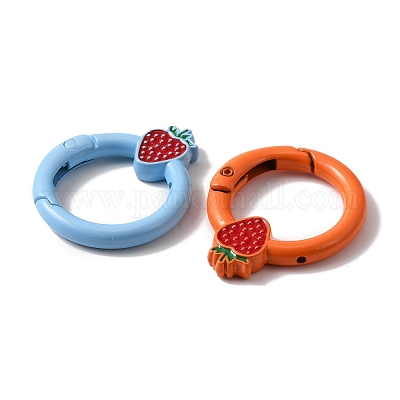 Spray Painted Alloy Spring Gate Rings&nbsp;PALLOY-R141-04-1