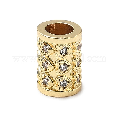 Wholesale Brass Micro Pave Cubic Zirconia European Beads