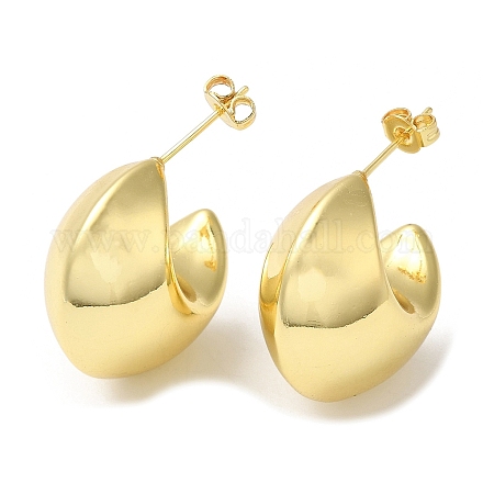 Rack Plating Brass Arch Stud Earrings EJEW-Q766-14G-1