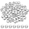 Brass Beads, Cube, 925 Sterling Silver Plated, 3x2.77x3mm, Hole: 2mm, 50pcs/set