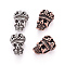 Brass Beads, Skull, Mixed Color, 20x13x11mm, Hole: 5mm