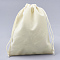 Rectangle Velvet Pouches, Gift Bags, Beige, 9x7cm