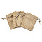 Polyester Imitation Burlap Packing Pouches Drawstring Bags, Peru, 9x7cm