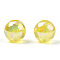 Transparent Acrylic Beads, AB Colors Plated, Round, Champagne Yellow, 8mm, Hole: 2mm