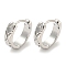 Brass Hoop Earrings, Real Platinum Plated, 12.5x3.5mm