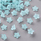 Transparent Acrylic Beads, Flower, Frosted, Light Blue, 10x5mm, Hole: 1mm, about 4600pcs/500g