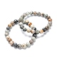 Natural Polychrome Jasper/Picasso Stone/Picasso Jasper Stretch Beaded Bracelets&nbsp;G-A185-01C-2