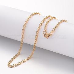 Ion Plating(IP) 304 Stainless Steel Necklace, Cable Chains, with Lobster Clasps, Golden, 17.72 inch(45cm), 2mm