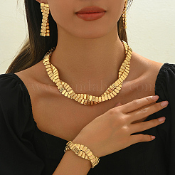 Elegant Middle Eastern Style Iron Twist Bracelets & Earrings & Necklaces Set for Women's Wedding Party&nbsp;DH8891