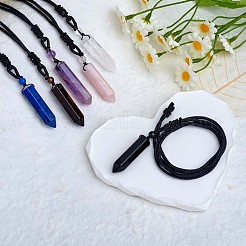 Natural Obsidian Bullet Pendant Necklace&nbsp;JN1043C