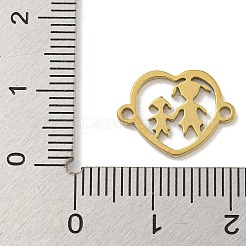 Ion Plating(IP) Mother's Day 201 Stainless Steel Hollow Connector Charms&nbsp;STAS-S146-02G