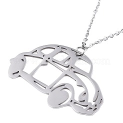 Non-Tarnish 201 Stainless Steel Car Pendant Necklace with Cable Chains for Men Women&nbsp;NJEW-T009-JN105-1-45-A