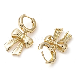 Bowknot Brass Dangle Hoop Earrings&nbsp;EJEW-M245-12G