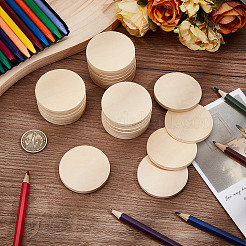Unfinished Wooden Flat Round Cutouts&nbsp;WOOD-WH0050-042C