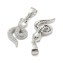 Brass Micro Pave Clear Cubic Zirconia Pendants&nbsp;ZIRC-P115-08P