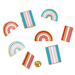 8Pcs 4 Styles Rainbow Enamel Pin&nbsp;JEWB-TA0001-28