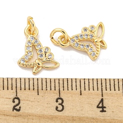 Brass Micro Pave Clear Cubic Zirconia Charms&nbsp;KK-Z044-15B