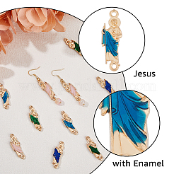 30Pcs 5 Colors Religion Zinc Alloy Enamel Connector Charms&nbsp;ENAM-FH0001-76