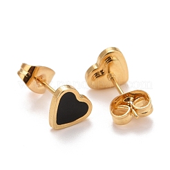 304 Stainless Steel Enamel Stud Earrings&nbsp;EJEW-B009-06G-01