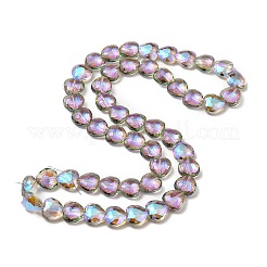 Transparent Electroplate Glass Beads Strands&nbsp;EGLA-E030-01N-01