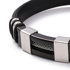 Men's Silicone Cord Bracelet&nbsp;BJEW-M206-02GP