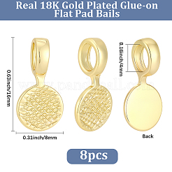 8Pcs Brass Glue-on Flat Pad Bails&nbsp;KK-BBC0028-05G