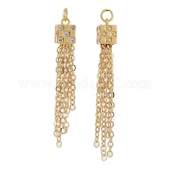 Brass Micro Pave Clear Cubic Zirconia Pendants&nbsp;KK-F821-47G