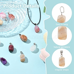 10Pcs Natural & Synthetic Mixed Gemstone Pendants&nbsp;G-YW0002-25