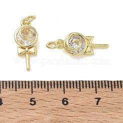 Brass Micro Pave Clear Cubic Zirconia Pendants&nbsp;KK-T085-08G