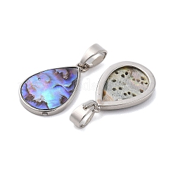 Rack Plating Natural Paua Shell Pendants&nbsp;KK-E059-15P