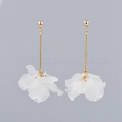 Petal Transparent Acrylic Dangle Stud Earrings&nbsp;EJEW-JE03311-03