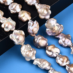 Baroque Natural Nucleated Keshi Pearl Beads Strands&nbsp;PEAR-S020-A02