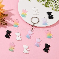 20Pcs 4 Colors Resin Pendants&nbsp;RESI-YW0004-14