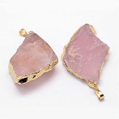 Natural Madagascar Rose Quartz Crystal Pendants&nbsp;G-G895-05G