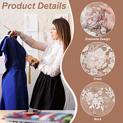 3D Flower Beading Polyster Embroidery Ornaments Accessories&nbsp;DIY-WH0622-001A