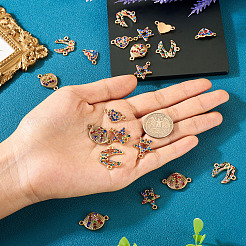 20Pcs 4 Styles Alloy Colorful Rhinestone Connector Charms&nbsp;FIND-TA0003-33
