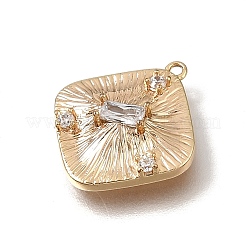 Brass Micro Pave Clear Cubic Zirconia Pendants&nbsp;CU-CBA7960-05G
