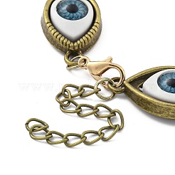 Retro Eye Alloy & Resin Link Bracelets for Women&nbsp;BJEW-G705-01AB