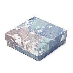 Floral Oil Painting Print Square Cardboard Jewelry Boxes&nbsp;CBOX-A010-01B-04
