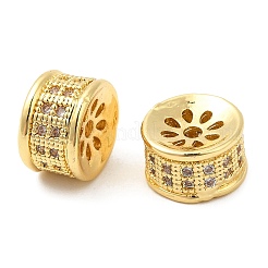 Brass Micro Pave Clear Cubic Zirconia Beads&nbsp;KK-I705-12G
