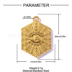 304 Stainless Steel Pendants&nbsp;STAS-OY016-45G