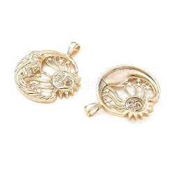 Brass Micro Pave Clear Cubic Zirconia Pendants&nbsp;KK-CBA3EDE-05G
