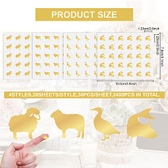 80 Sheets 4 Patterns PVC Waterproof Self-Adhesive Sticker Sets&nbsp;STIC-OC0001-10B