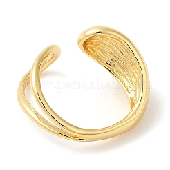 Rack Plating Brass Teardrop Open Cuff Ring for Women&nbsp;RJEW-A016-06G