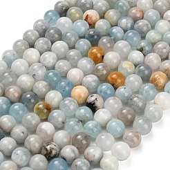 Natural Aquamarine Beads Strands&nbsp;G-F591-29B-10mm-01